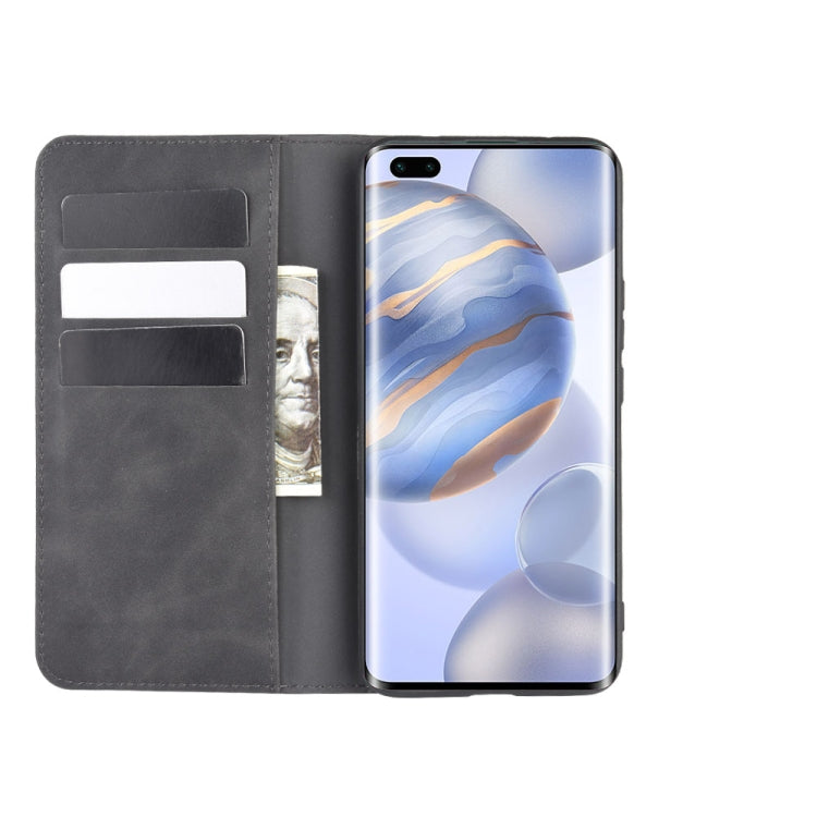 For Huawei Honor 30 Pro Retro-skin Business Magnetic Suction Leather Case with Holder & Card Slots & Wallet