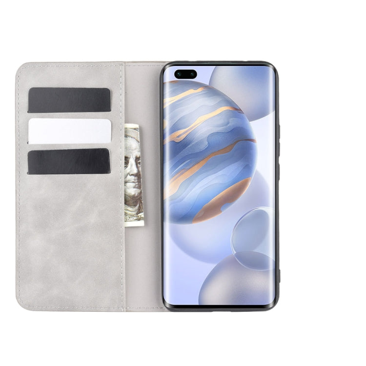 For Huawei Honor 30 Pro Retro-skin Business Magnetic Suction Leather Case with Holder & Card Slots & Wallet