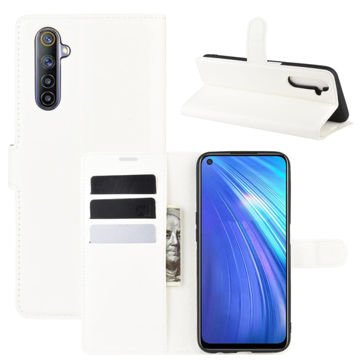 For OPPO Realme 6 Litchi Texture Horizontal Flip Protective Case with Holder & Card Slots & Wallet