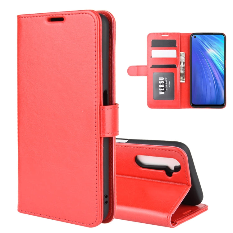 For OPPO Realme 6 R64 Texture Single Horizontal Flip Protective Case with Holder & Card Slots & Wallet& Photo Frame