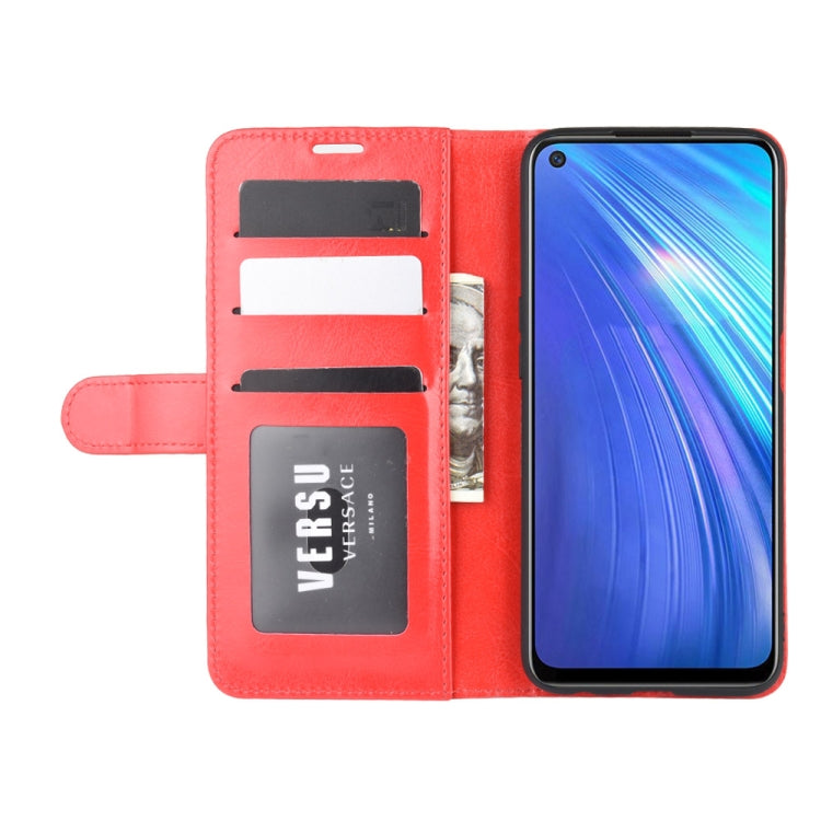 For OPPO Realme 6 R64 Texture Single Horizontal Flip Protective Case with Holder & Card Slots & Wallet& Photo Frame