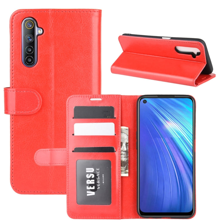 For OPPO Realme 6 R64 Texture Single Horizontal Flip Protective Case with Holder & Card Slots & Wallet& Photo Frame