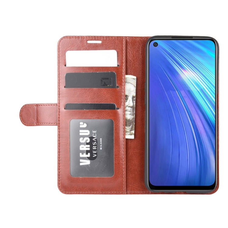 For OPPO Realme 6 R64 Texture Single Horizontal Flip Protective Case with Holder & Card Slots & Wallet& Photo Frame