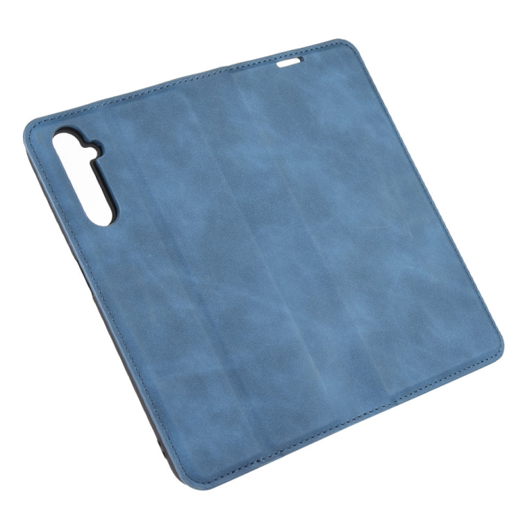 For OPPO Realme 6 Retro-skin Business Magnetic Suction Leather Case with Holder & Card Slots & Wallet