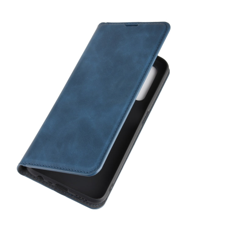 For OPPO Realme 6 Retro-skin Business Magnetic Suction Leather Case with Holder & Card Slots & Wallet