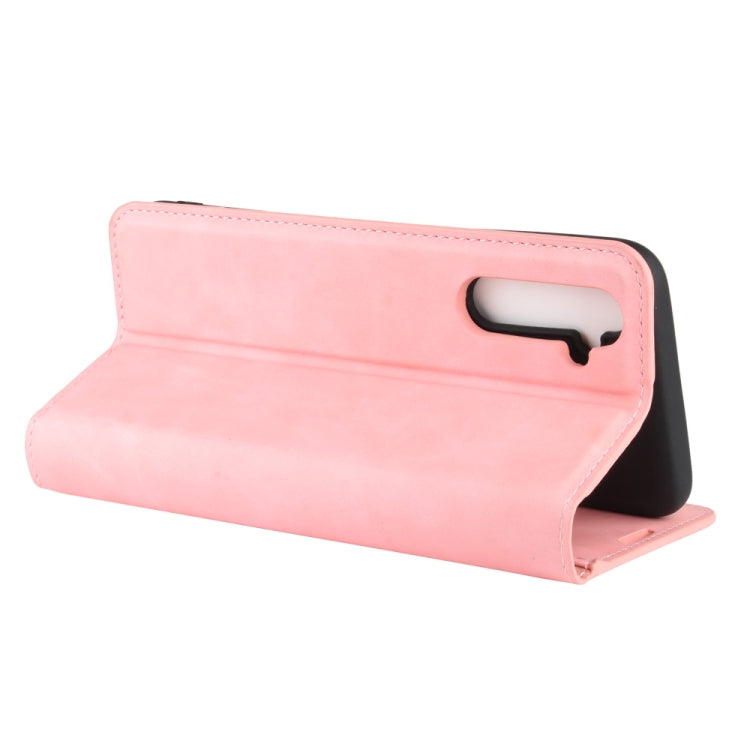 For OPPO Realme 6 Retro-skin Business Magnetic Suction Leather Case with Holder & Card Slots & Wallet
