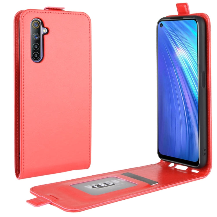 For OPPO Realme 6 R64 Texture Single Vertical Flip Leather Protective Case with Card Slots & Photo Frame