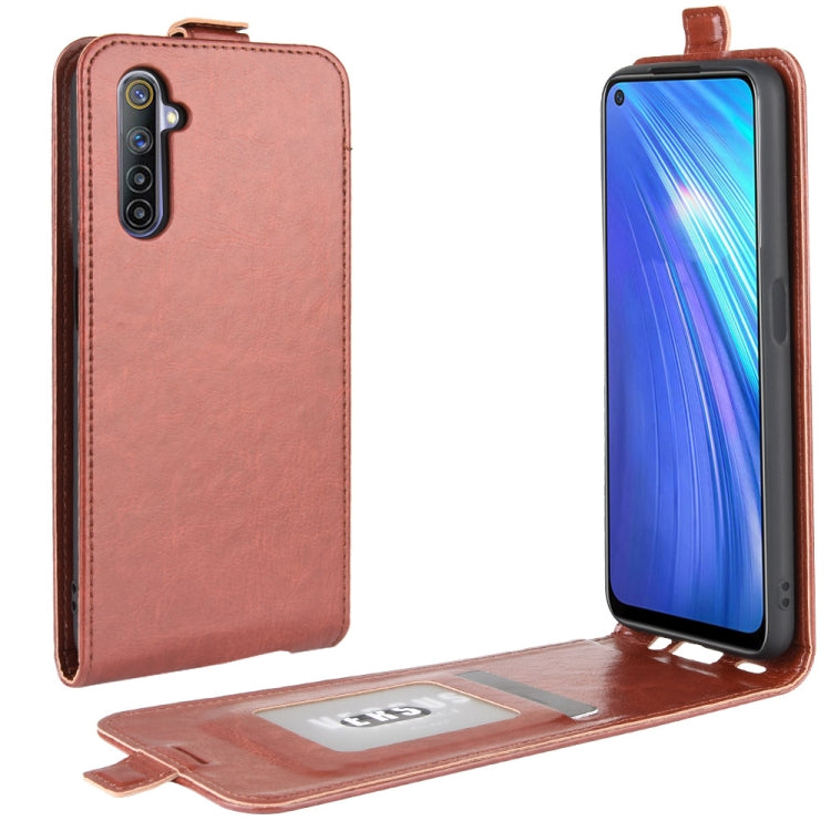 For OPPO Realme 6 R64 Texture Single Vertical Flip Leather Protective Case with Card Slots & Photo Frame