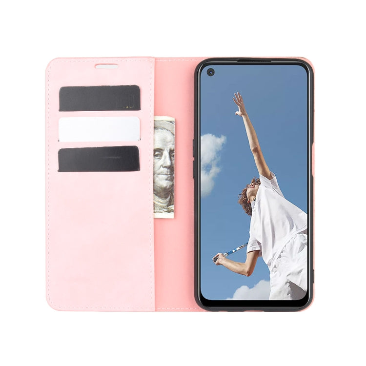 For OPPO A72 Retro-skin Business Magnetic Suction Leather Case with Holder & Card Slots & Wallet