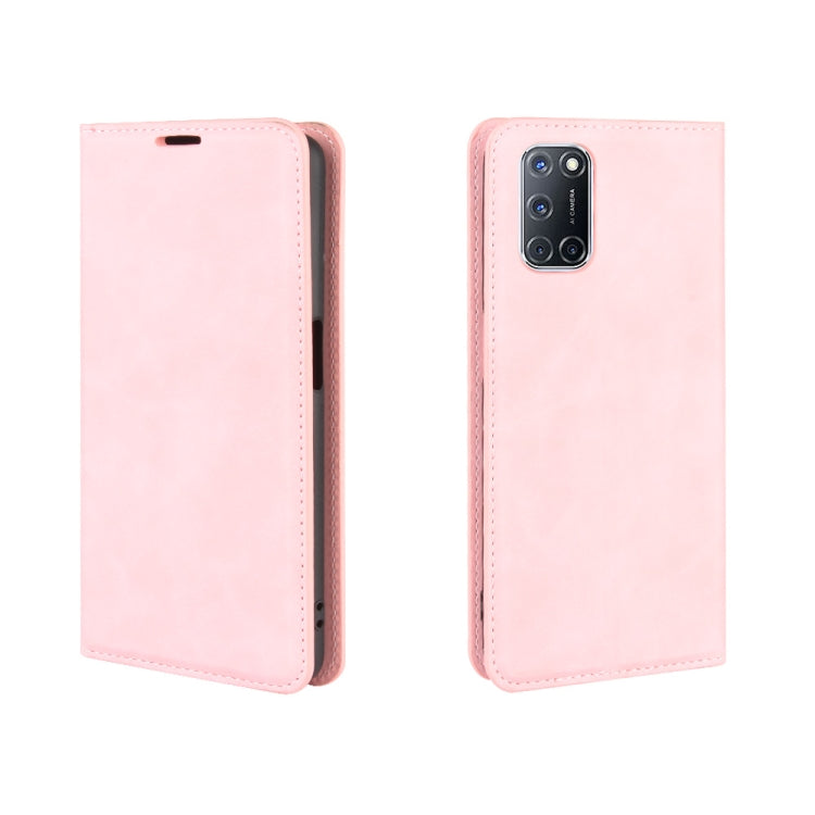 For OPPO A72 Retro-skin Business Magnetic Suction Leather Case with Holder & Card Slots & Wallet
