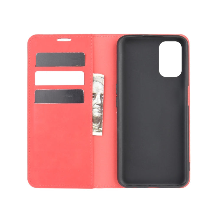 For OPPO A72 Retro-skin Business Magnetic Suction Leather Case with Holder & Card Slots & Wallet