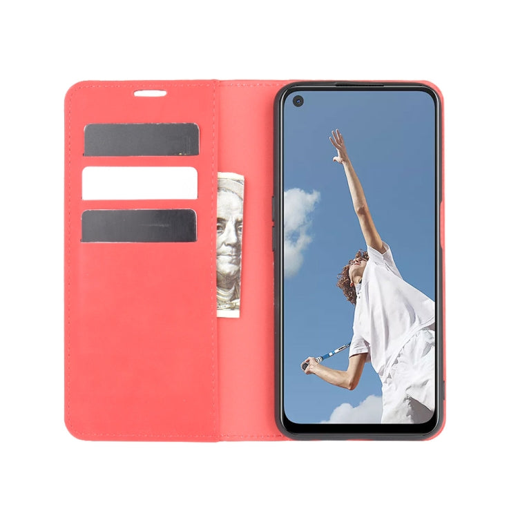 For OPPO A72 Retro-skin Business Magnetic Suction Leather Case with Holder & Card Slots & Wallet