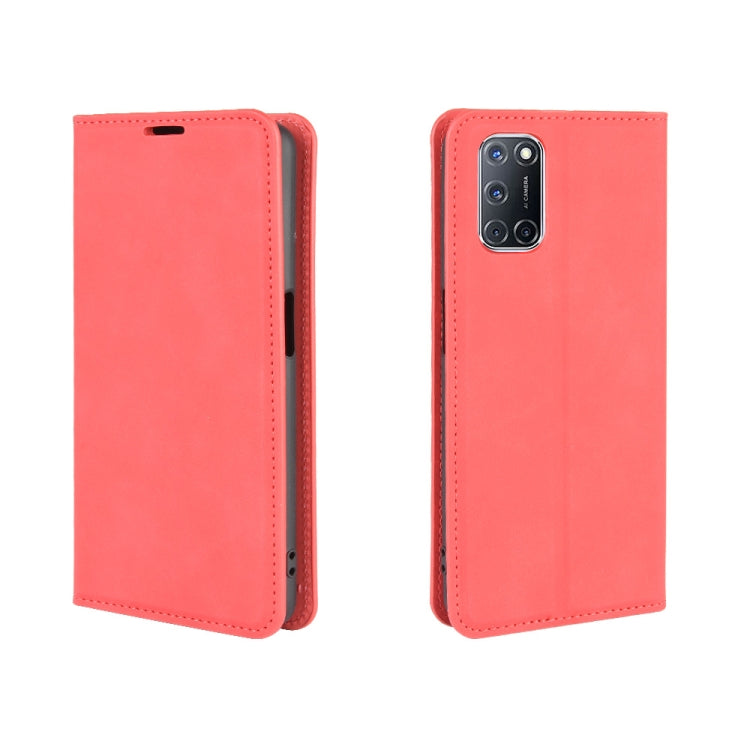 For OPPO A72 Retro-skin Business Magnetic Suction Leather Case with Holder & Card Slots & Wallet