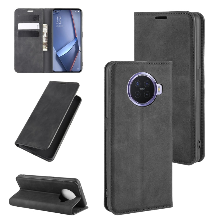 For OPPO ACE 2 Retro-skin Business Magnetic Suction Leather Case with Holder & Card Slots & Wallet