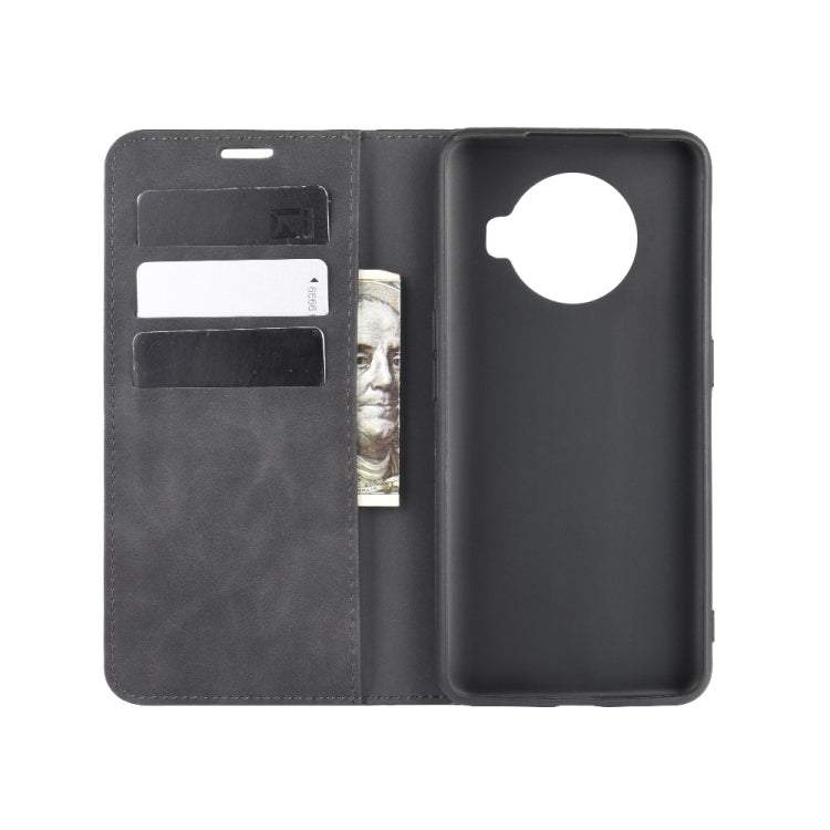 For OPPO ACE 2 Retro-skin Business Magnetic Suction Leather Case with Holder & Card Slots & Wallet