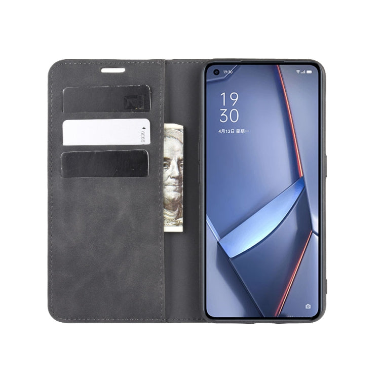 For OPPO ACE 2 Retro-skin Business Magnetic Suction Leather Case with Holder & Card Slots & Wallet