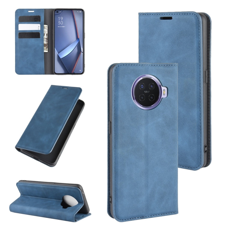 For OPPO ACE 2 Retro-skin Business Magnetic Suction Leather Case with Holder & Card Slots & Wallet