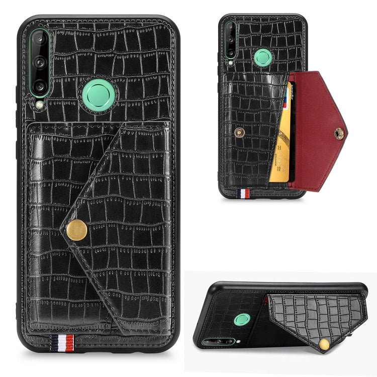 For Huawei Y7P/P40 Lite E Crocodile Pattern Envelope Card Package Phone Case With Magnet And Bracket Function