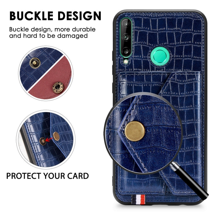 For Huawei Y7P/P40 Lite E Crocodile Pattern Envelope Card Package Phone Case With Magnet And Bracket Function