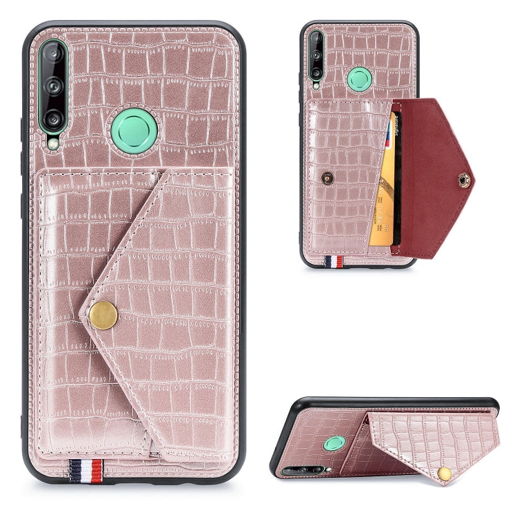 For Huawei Y7P/P40 Lite E Crocodile Pattern Envelope Card Package Phone Case With Magnet And Bracket Function