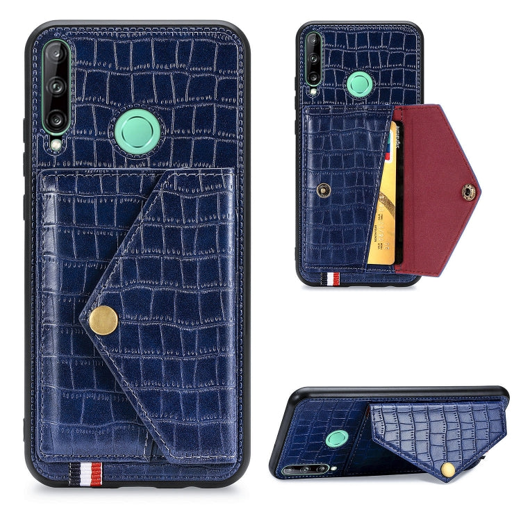 For Huawei Y7P/P40 Lite E Crocodile Pattern Envelope Card Package Phone Case With Magnet And Bracket Function