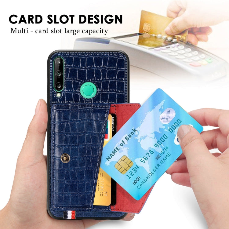 For Huawei Y7P/P40 Lite E Crocodile Pattern Envelope Card Package Phone Case With Magnet And Bracket Function