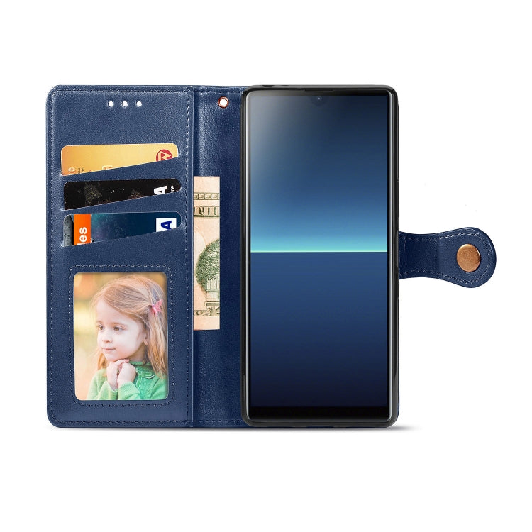 For Sony Xperia L4 Retro Solid Color Leather Buckle Phone Case with Lanyard & Photo Frame & Card Slot & Wallet & Stand Function