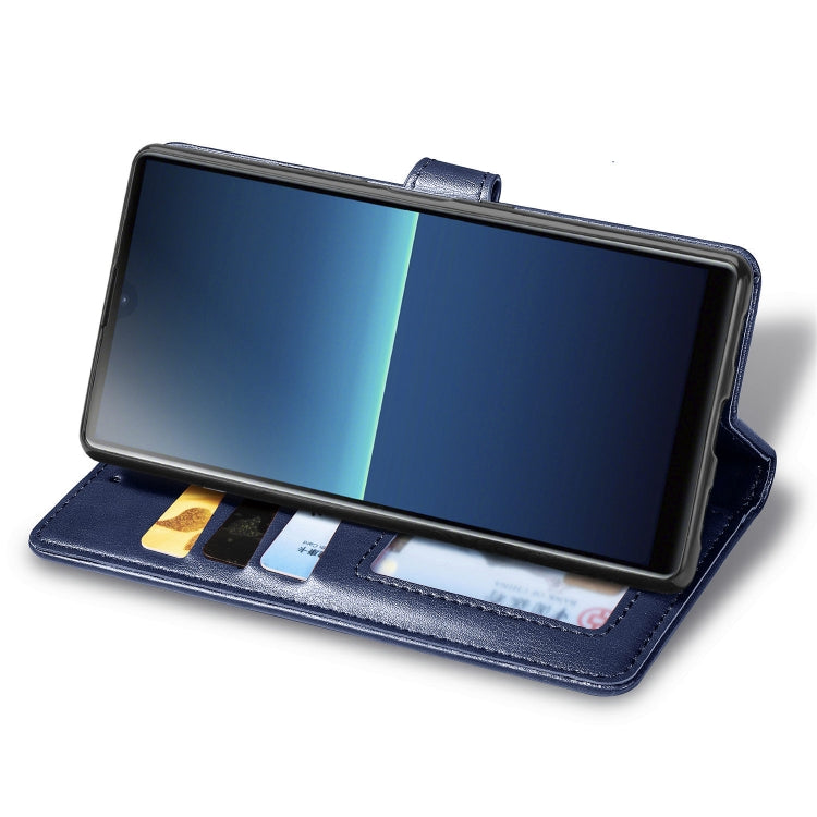 For Sony Xperia L4 Retro Solid Color Leather Buckle Phone Case with Lanyard & Photo Frame & Card Slot & Wallet & Stand Function