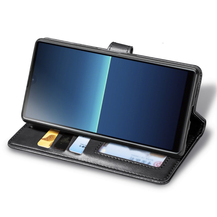 For Sony Xperia L4 Retro Solid Color Leather Buckle Phone Case with Lanyard & Photo Frame & Card Slot & Wallet & Stand Function