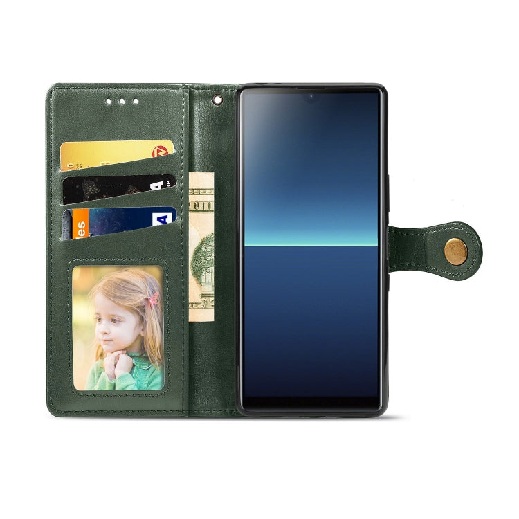 For Sony Xperia L4 Retro Solid Color Leather Buckle Phone Case with Lanyard & Photo Frame & Card Slot & Wallet & Stand Function