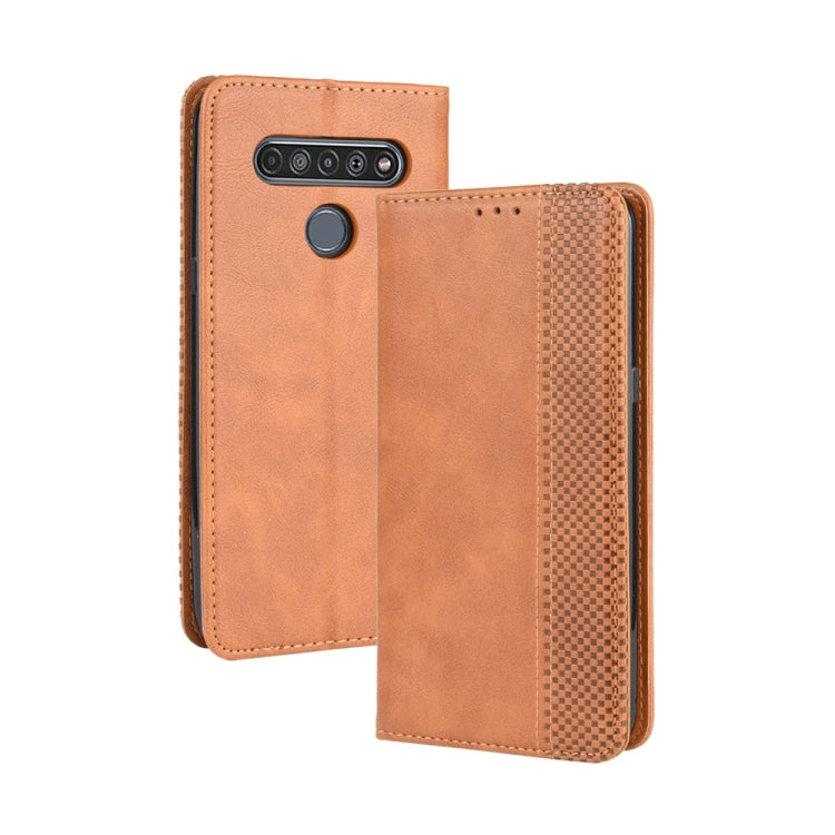 For LG K41S /K51S Magnetic Buckle Retro Crazy Horse Texture Horizontal Flip Leather Case, with Holder & Card Slots & Photo Frame