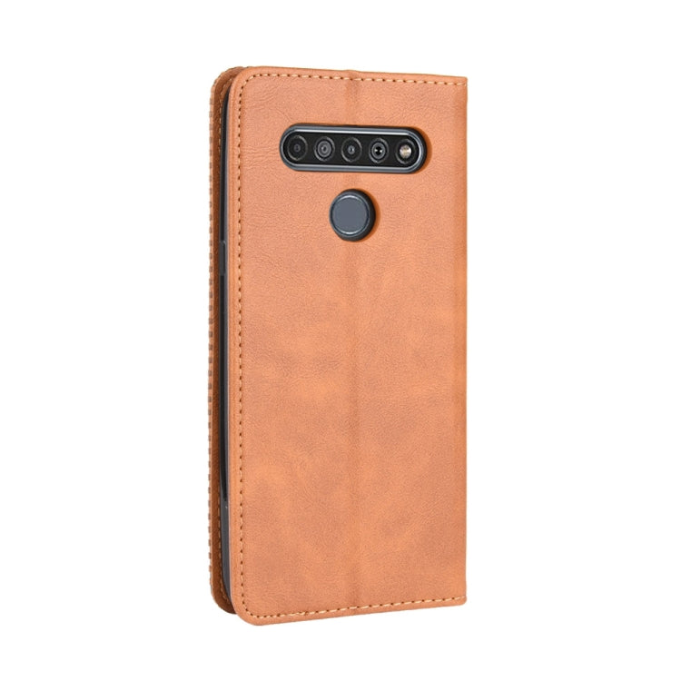 For LG K41S /K51S Magnetic Buckle Retro Crazy Horse Texture Horizontal Flip Leather Case, with Holder & Card Slots & Photo Frame