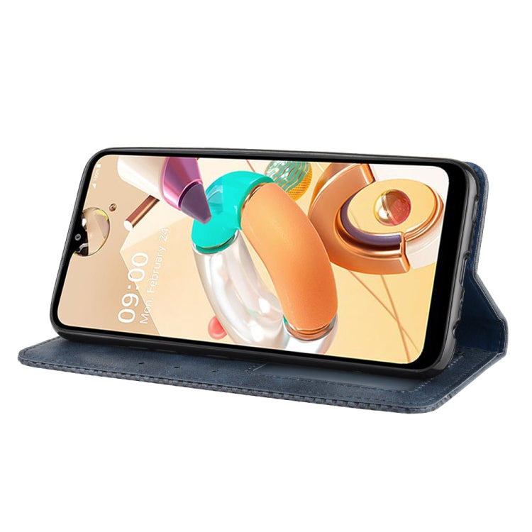 For LG K41S /K51S Magnetic Buckle Retro Crazy Horse Texture Horizontal Flip Leather Case, with Holder & Card Slots & Photo Frame