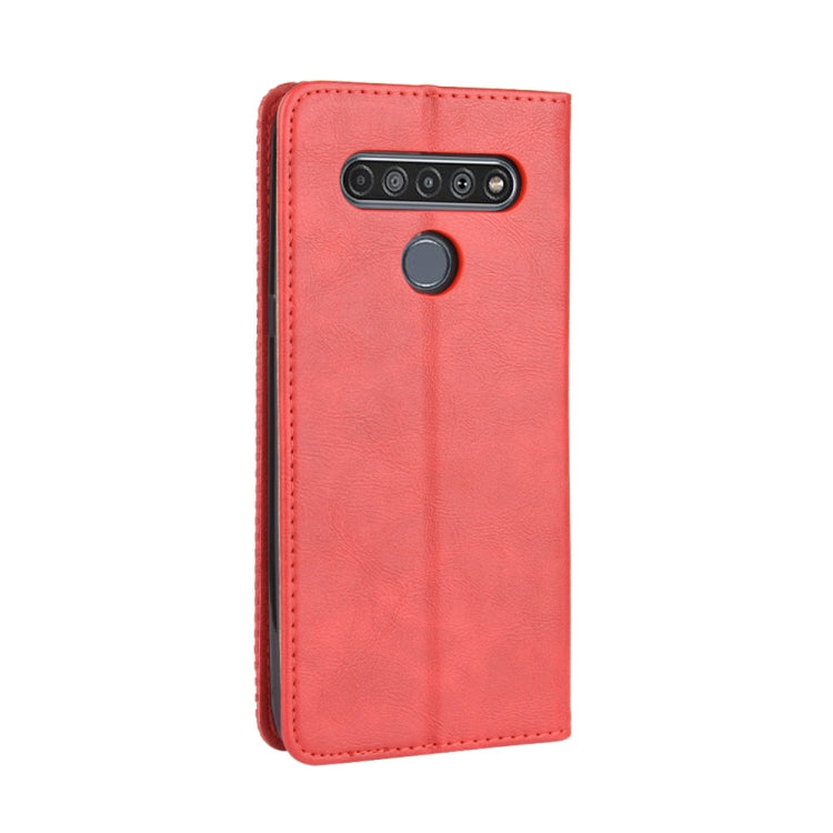For LG K41S /K51S Magnetic Buckle Retro Crazy Horse Texture Horizontal Flip Leather Case, with Holder & Card Slots & Photo Frame