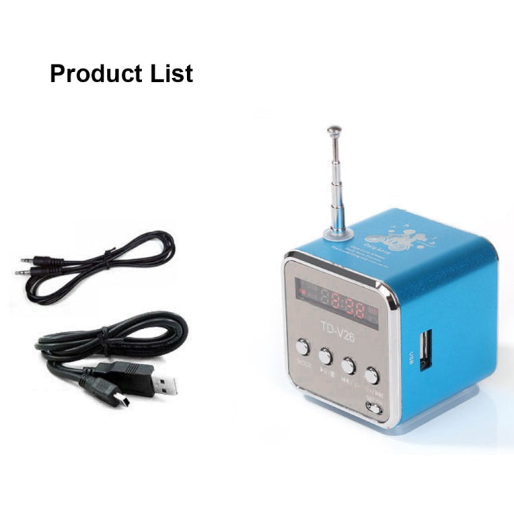 TD-V26 Portable Speakers with FM Mini Multi-function Radio USB Notebook Speakers for TV Phone Support SD/TF Card Mp3 Music Player