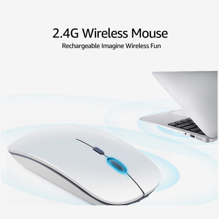 2.4Ghz Rechargeable Ergonomic Wireless Optical Mouse(White)