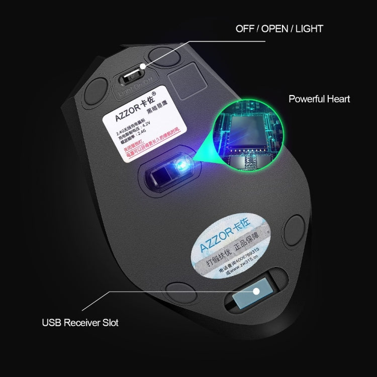 Gaming Button Silent Wireless Mouse 2400dpi Built-in Battery for PC Laptop Computer