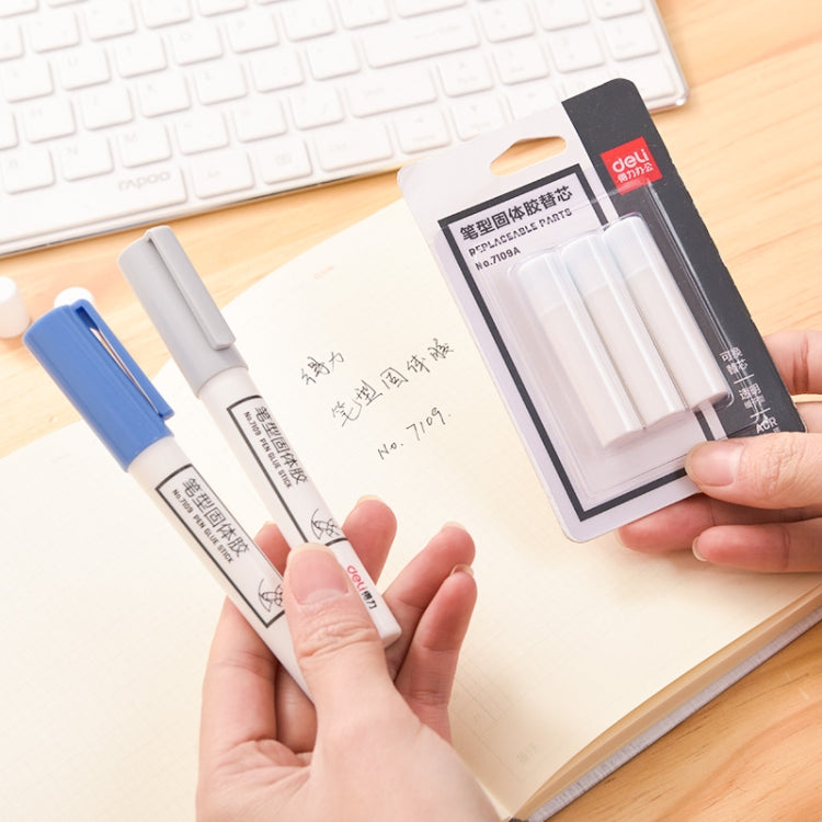 10PCS Deli Glue Stick Cute Stationery Pen Solid Stick Refills Strong Adhesion High Viscosity Glue Office School Supplies