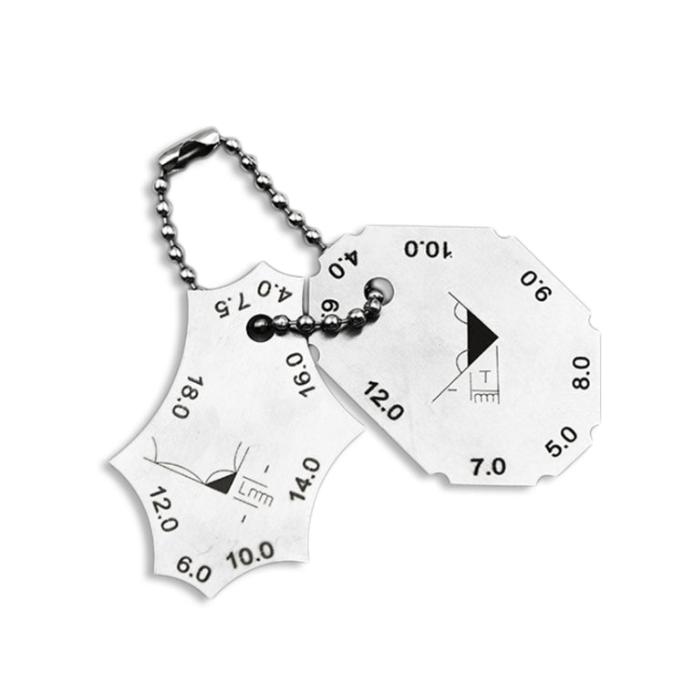 2Pcs/Set Stainless Steel Welding Gauge Key Pocket Gage Weld Seam Test Ulnar Inspection Ruler Welding Tools