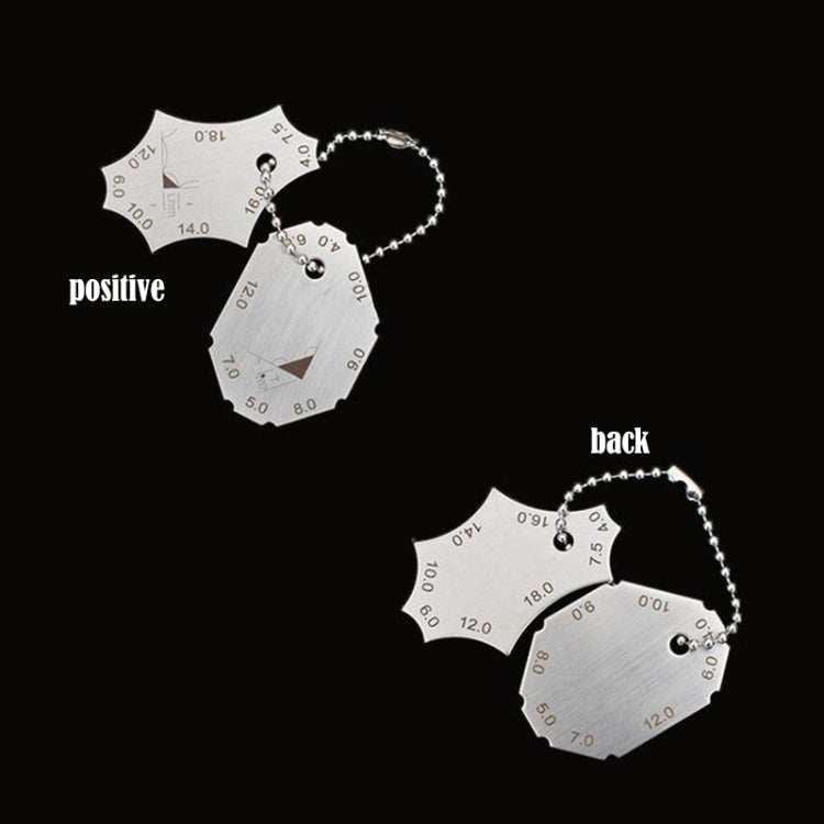 2Pcs/Set Stainless Steel Welding Gauge Key Pocket Gage Weld Seam Test Ulnar Inspection Ruler Welding Tools