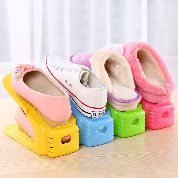 Household Simple Adjustable Storage Shoe Rack Shleves Slippers Plastic Bracket Cabinet