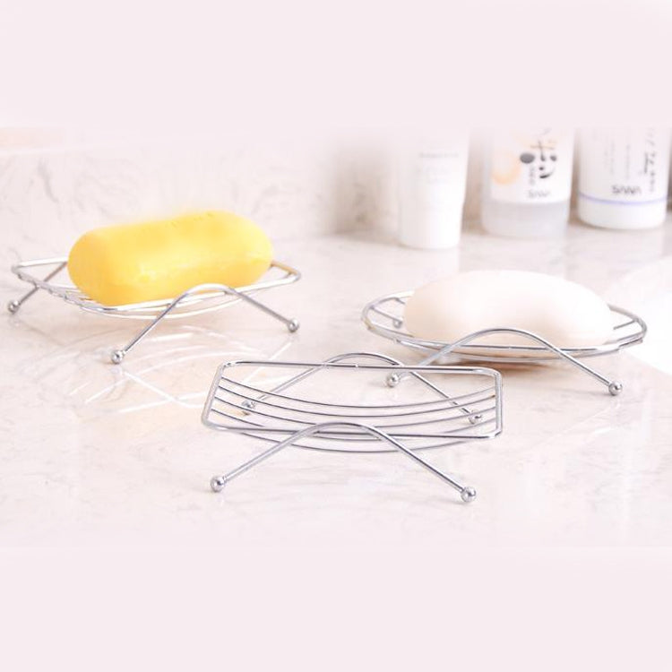 3 PCS Stainless Steel Soap Dish Bathroom Creative Drain Soap Box