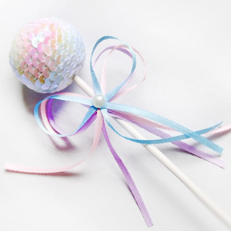 Ribbon Bow Sequin Ball Cake Party Dessert Inserted Card