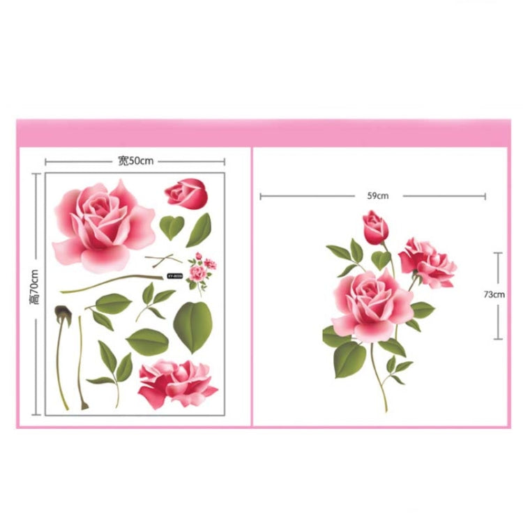 Removable PVC Green Wall Sticker Living Room Bedroom Sofa Classic Rose Wall Sticker