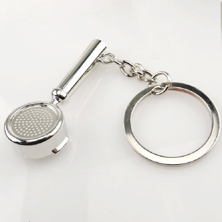 Creative Coffee Appliance Keychain Metal 3D Mini Coffee Pot Pendant, Color:Coffee Colander Nickel