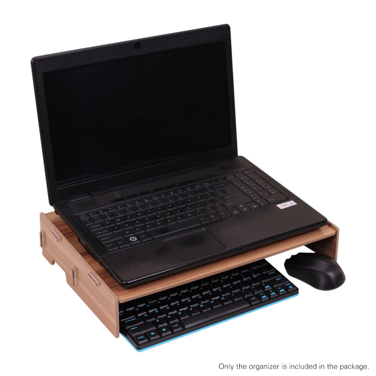 Wood Stand with Keyboard Wiring Slot for Computer Monitor / Laptop
