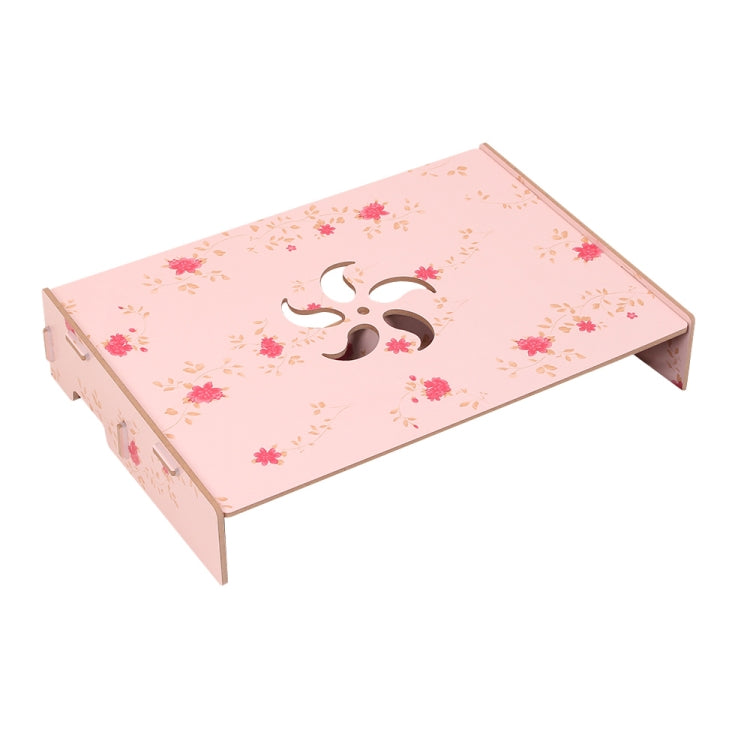 Wood Stand with Keyboard Wiring Slot for Computer Monitor / Laptop