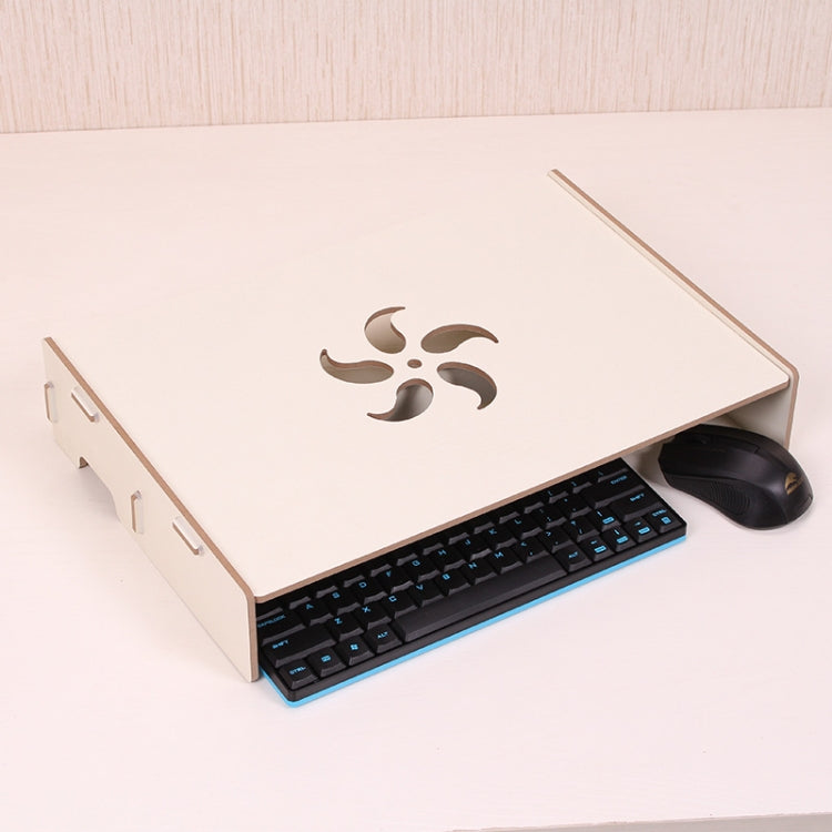 Wood Stand with Keyboard Wiring Slot for Computer Monitor / Laptop