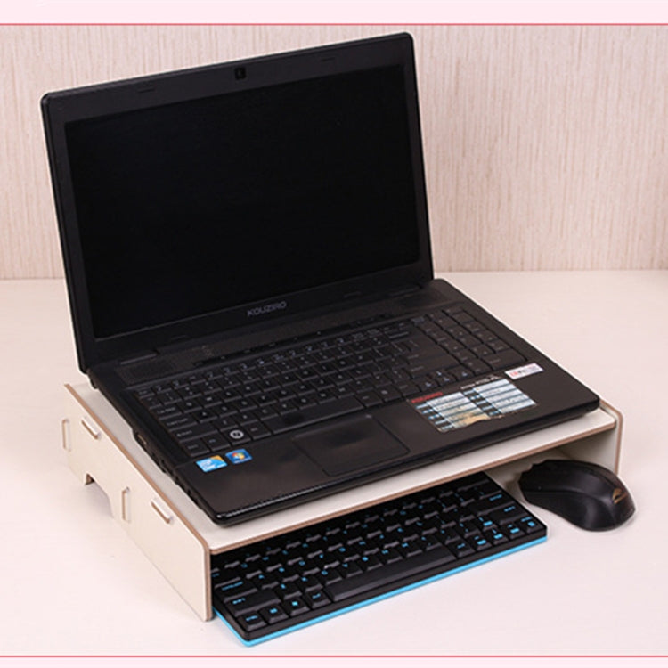 Wood Stand with Keyboard Wiring Slot for Computer Monitor / Laptop