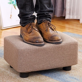 Fashion Home Solid Wood Simple Fabric Bench Square Stool